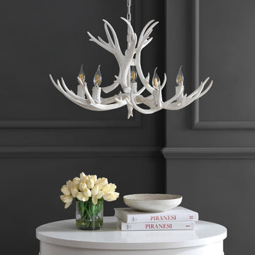 Eldora Adjustable Resin Antler LED Chandelier - JONATHAN Y